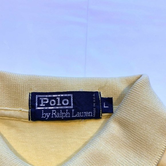 Polo Ralph Lauren Polo Shirt Mens XL Classic USA Short Sleeve Pony Cotton Yellow - Picture 4 of 10